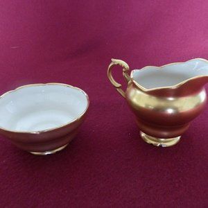 Vintage 'Rochelle' Sugar & Creamer in Brushed Gold
